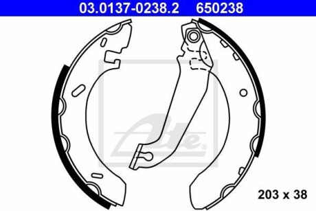 Фото автозапчасти комплект тормозных колодок. ATE 03.0137-0238.2