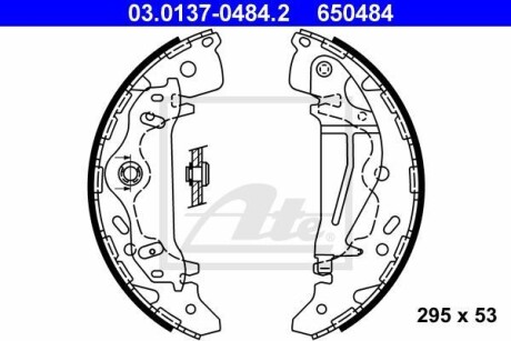 Фото автозапчасти комплект тормозных колодок. ATE 03.0137-0484.2