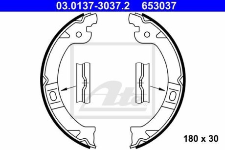 Фото автозапчастини гальмівні накладки ATE 03013730372