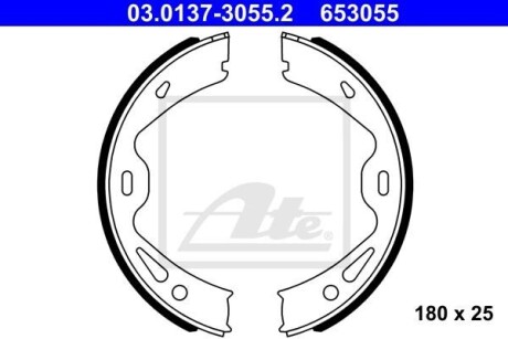 Фото автозапчастини гальмівні колодки, барабанні ATE 03013730552