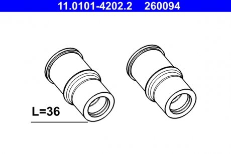 Ремкомплект заднього гальмівного супорта лівий/правий MERCEDES CLS (C219), E T-MODEL (S211), E (VF211), E (W211), S (C215), S (W220) 1.8-5.5 10.98-12.10 ATE 11010142022 (фото 1)