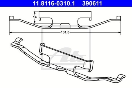 Фото автозапчасти комплект монтажний колодок ATE 11.8116-0310.1