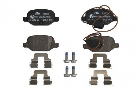 Комплект гальмівних колодок задніх ABARTH 500 / 595 / 695, 500C / 595C / 695C; FIAT 500, 500 C, DOBLO/MINIVAN 0.9-Electric 09.02- ATE 13.0460-2608.2