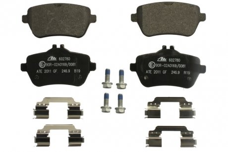 Комплект тормозных колодок задний (с аксессуарами; с направляющими винтами тормозного суппорта) MERCEDES S (A217), S (C217), S (W222, V222, X222), SL (R231) 2.2DH-4.7 01.12- ATE 13.0460-2780.2