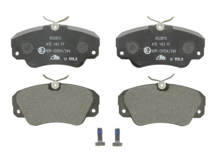 Комплект гальмівних колодок передній (з напрямними гвинтами гальмівного супорта) OPEL OMEGA A, OMEGA B, SENATOR B 2.0-3.2 03.87-07.03 ATE 13.0460-2815.2 (фото 1)