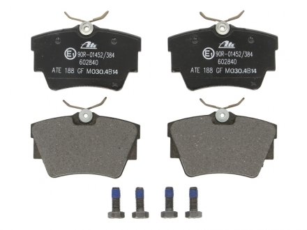 Комплект гальмівних колодок задній (з напрямними гвинтами гальмівного супорта) FIAT TALENTO; NISSAN NV300, PRIMASTAR; OPEL ADMIRAL A, VIVARO A, VIVARO B; RENAULT TRAFIC II 1.6D-4.6 04.65- ATE 13.0460-2840.2 (фото 1)