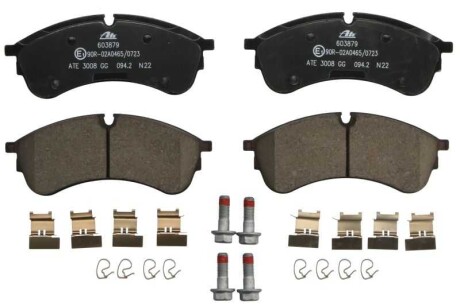 Фото автозапчастини комплект гальмівних колодок спереду Volkswagen CRAFTER, GRAND CALIFORNIA CAMPER 2.0D 09.16- ATE 13.0460-3879.2