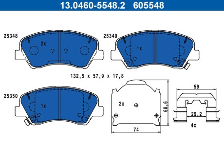 Фото автозапчасти klocki ham przod kia rio iii 11- ATE 13046055482