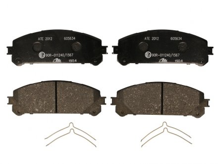 Комплект тормозных колодок спереди (с аксессуарами) LEXUS NX, RX; TOYOTA CAMRY, HIGHLANDER, HIGHLANDER / KLUGER, RAV 4 IV, RAV 4 V 2.0-3.5 05.07- ATE 13.0460-5634.2 (фото 1)