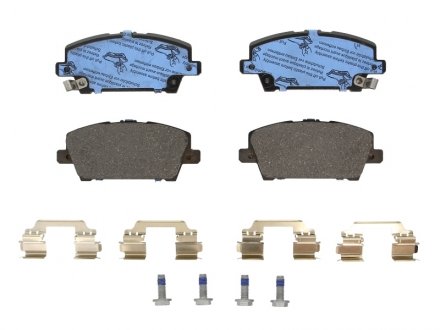 Комплект тормозных колодок передний (с аксессуарами; с направляющими винтами тормозного суппорта) HONDA CIVIC VIII 1.4/1.8/2.2D 09.05- ATE 13.0460-5756.2 (фото 1)