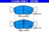 Комплект тормозных колодок передний CITROEN SAXO, XSARA; PEUGEOT 106 I, 106 II, 306 1.1-Electric 08.91-08.05 ATE 13.0460-7088.2 (фото 2)