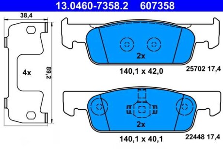 Фото автозапчасти klocki ham./prz/ dacia logan 12- ATE 13046073582