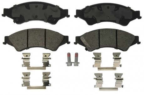 Комплект тормозных колодок передний (с аксессуарами; с демпфером; с направляющими винтами тормозных суппортов) FORD RANGER 2.0D-3.2D 04.11- ATE 13.0460-8014.2 (фото 1)