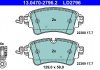 Фото автозапчасти колодки тормозные AUDI A4/A4 ALLROAD/A5/A6/A6 ALLROAD/A8/Q5/Q7/VW TOUAREG 1.4-4.0H &gt;2015 129x58.9x17.7mm зад. с датчиком ATE 13.0470-2796.2 (фото 1)