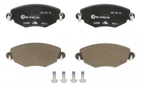 Комплект тормозных колодок керамический передний (с направляющими винтами тормозного суппорта) FORD MONDEO III; JAGUAR X-TYPE I 1.8-3.0 10.00-12.09 ATE 13.0470-3987.2
