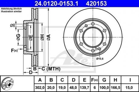 Тормозной диск ATE 24.0120-0153.1 (фото 1)