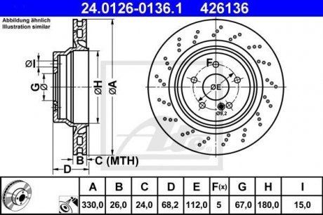 Гальмівний диск ATE 24.0126-0136.1 (фото 1)