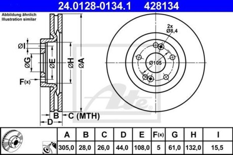 Фото автозапчасти тормозной диск ATE 24.0128-0134.1