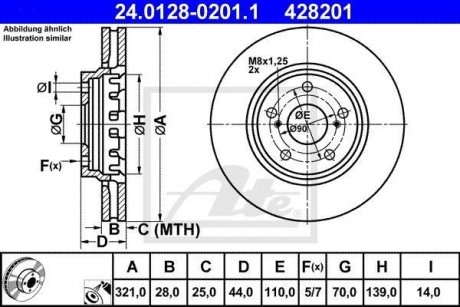 Гальмівний диск ATE 24.0128-0201.1 (фото 1)