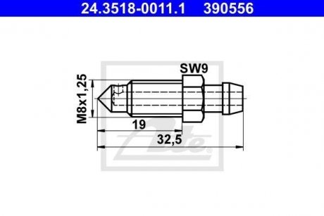 Болт воздушного клапана / вентиль ATE 24351800111 (фото 1)