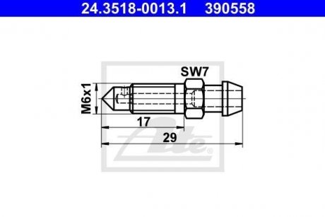 Болт воздушного клапана / вентиль ATE 24351800131 (фото 1)