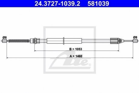Трос, стояночная тормозная система ATE 24.3727-1039.2
