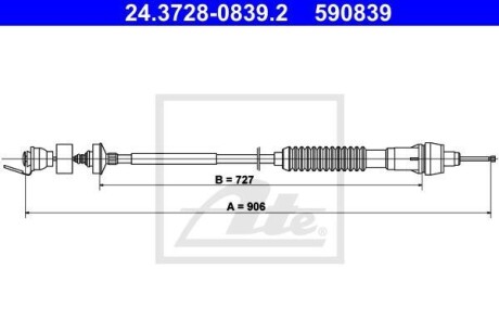 Фото автозапчасти трос зчеплення ATE 24372808392