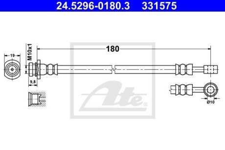 Фото автозапчасти przewуd ham 24.5296-0180.3 suzuki swift iv 1.2 10-, 1.3ddis 10- ATE 24529601803