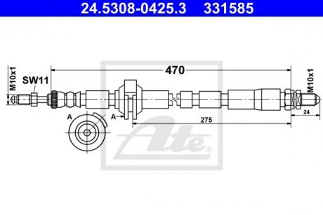 Фото автозапчасти brake Hose ATE 24530804253