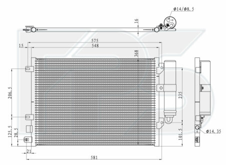 Фото автозапчастини конденсатор кондиціонера AVA COOLING 27 K460-AV