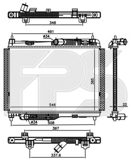 Фото автозапчасти радиатор охлаждения ava (1.0 ecoboost/1.1/1.5 tdci) с/без конд. акпп/мкпп 385x546x22 ал/пл, паяный ford transit connect/tourneo 18-, ford ecosport 13-17, ford fiesta 17- eur, ford puma 19- AVA COOLING 28 A826-AV