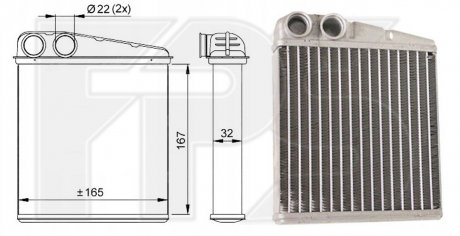 Радиатор печки ava (1.0/1.2/1.4/1.5/1.5 dci) с/без конд. акпп/мкпп 167x171x35 ал/пл, паяный nissan micra 03-10 (k12), nissan note 06-09 04-11 AVA COOLING 50 N182-AV