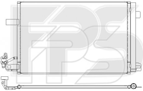 Конденсатор кондиционера (2.0 tdi) с конд. акпп/мкпп 706x440x16 ал/aл, паяный, с осушителем volkswagen t5 10-15 AVA COOLING 74 K51-AV (фото 1)