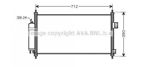 Радіатор кондиціонера (з осушувачем) NISSAN X-TRAIL 2.0/2.2D/2.5 06.01-01.13 AVA COOLING DN5263D (фото 1)