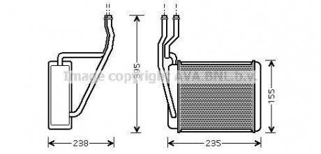 Радиатор отопления салона FORD Fiesta/Fusion 01-> AVA COOLING FD 6329 (фото 1)