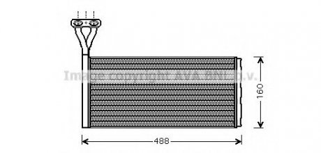 Радіатор пічки (154x447x32mm) SCANIA 4, 4 BUS, P,G,R,T DC09.108-OSC11.03 05.95- AVA COOLING SC6015 (фото 1)