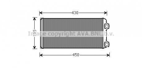 Радиатор печки (195x380x42mm) VOLVO FH12, FH16 D12A340-D16G700 08.93- AVA COOLING VL6048 (фото 1)