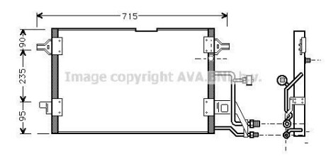 Фото автозапчасти радиатор кондиционера AUDI A4 B5; Volkswagen PASSAT B5 1.6-2.8 11.94-09.01 AVA COOLING AI 5116