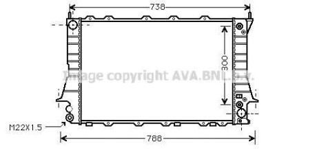 Фото автозапчасти радиатор охлаждения двигателя AUDI 100/A6 26/8 AT 92-97 (Ava) AVA COOLING AIA2084 (фото 1)