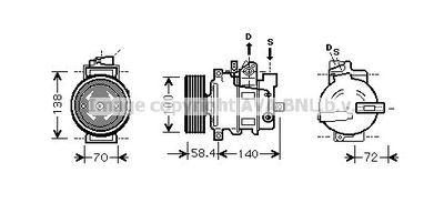 Компресор кондиціонера AUDI A4/ А5/ А6/ Q5 (вир-во) AVA COOLING AIAK334 (фото 1)