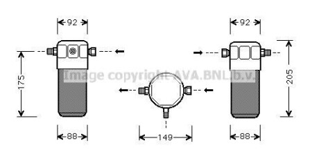 Фото автозапчасти осушитель кондиционера AUDI 80 B3, 80 B4, 90 B3, CABRIOLET B4, COUPE B3 1.6-2.8 06.86-12.96 AVA COOLING AID032