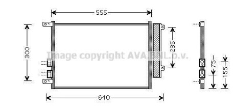 Фото автозапчасти радиатор кондиционера ALFA ROMEO 147, 156, GT 1.6-3.2 02.97-09.10 AVA COOLING ALA5088D