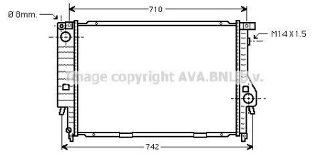 Фото автозапчасти радіатор, Система охолодження двигуна AVA COOLING BW2164