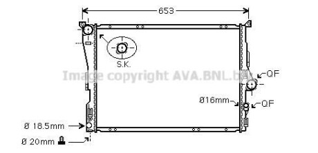 Фото автозапчасти ava bmw радіатор охолодження двиг. x3 e83 2.5/3.0 03-10 AVA COOLING BW2343