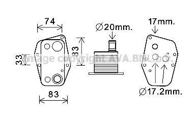 Фото автозапчасти ava bmw оливний радіатор 1 e87, 3 e46/90, 5 e60, x3 e83 2.0d AVA COOLING BW3555