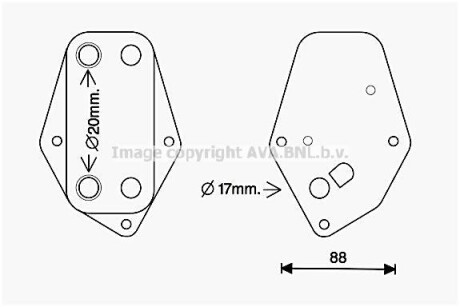 Фото автозапчасти ava bmw оливний радіатор 3 e46 2.0d 98- AVA COOLING BW3557