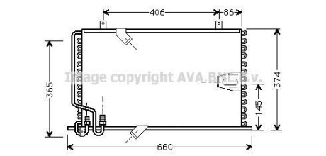 Фото автозапчасти радиатор кондиционера BMW 5 (E34) 2.5-3.8 02.88-07.96 AVA COOLING BW5184