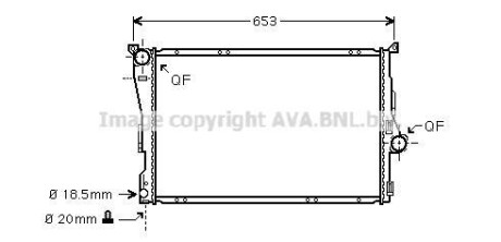 Фото автозапчасти радиатор охлаждения двигателя 3SERIES E46 ALL MT 98-05 (Ava) AVA COOLING BWA2278