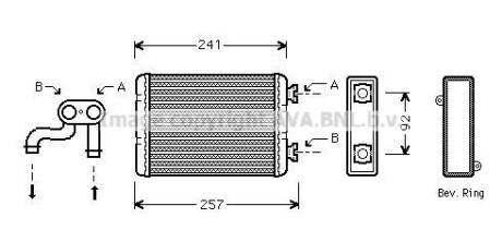 Фото автозапчасти радіатор пічки AVA COOLING BWA6257