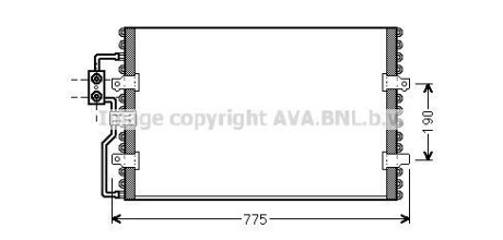 Фото автозапчасти ava citroen радіатор кондиціонера (конденсатор) без осушувача evasion, jumpy, fiat scudo, peugeot 806, expert AVA COOLING CN5093